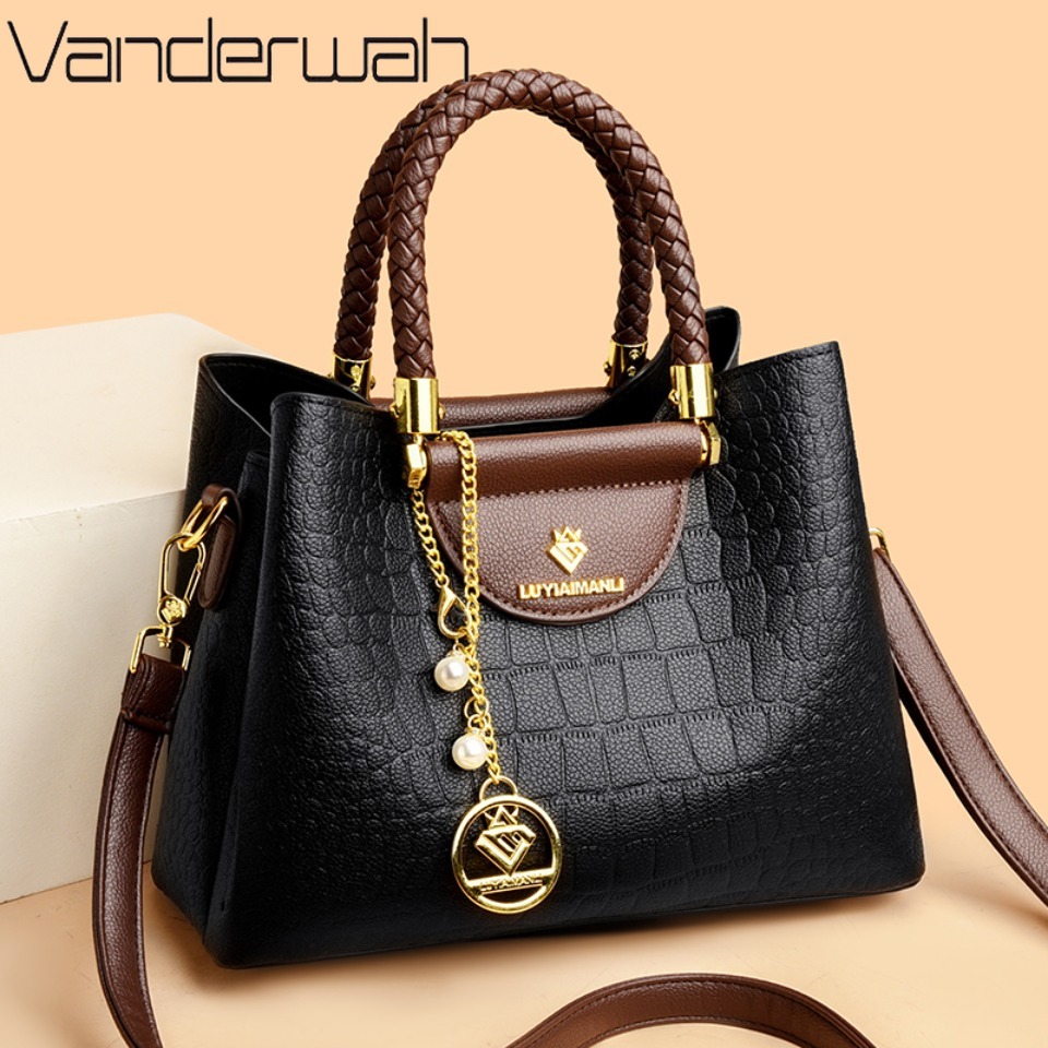 Luxury Bags Tote - Woven Handle Genuine Brand High Quality