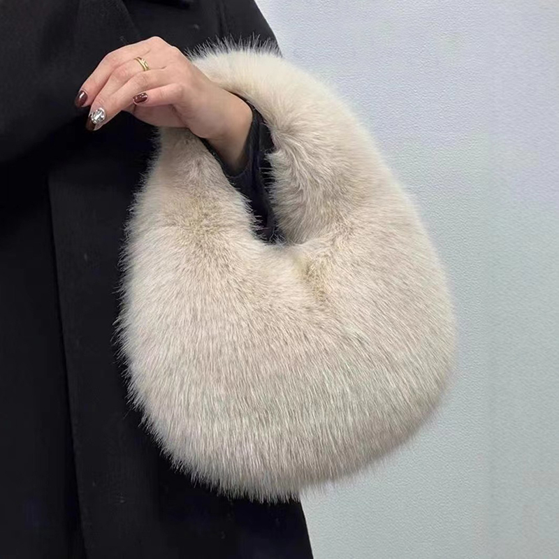 Fashion Soft Plush Half Moon B - огляд і ціна Luxury Bags Tote